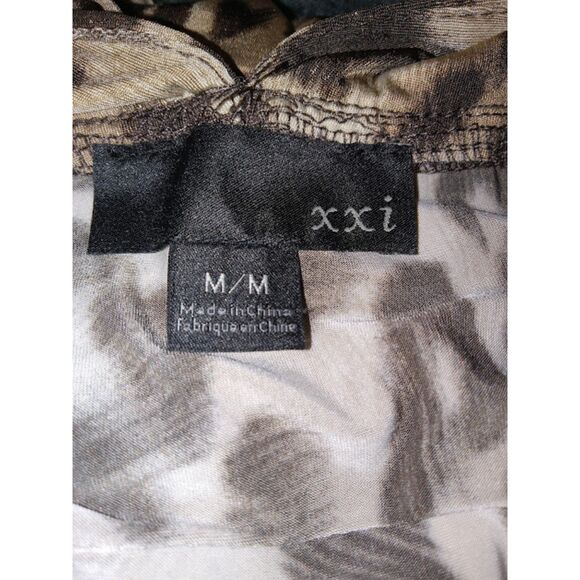 Forever 21 Brown Gold Leopard Print Ruched Bodycon Mini Dress Medium - Picture 6 of 6